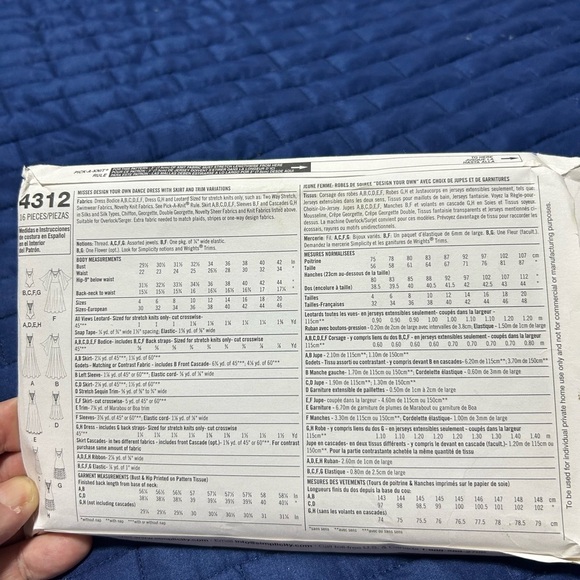 Simplicity 4312 out of print- sew your own dance dress variations - uncut - Picture 4 of 7